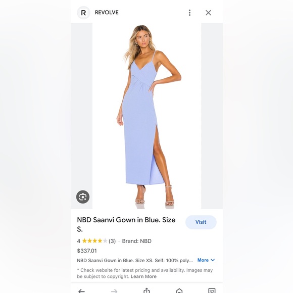 Revolve NBD high slit blue dress - Picture 3 of 3